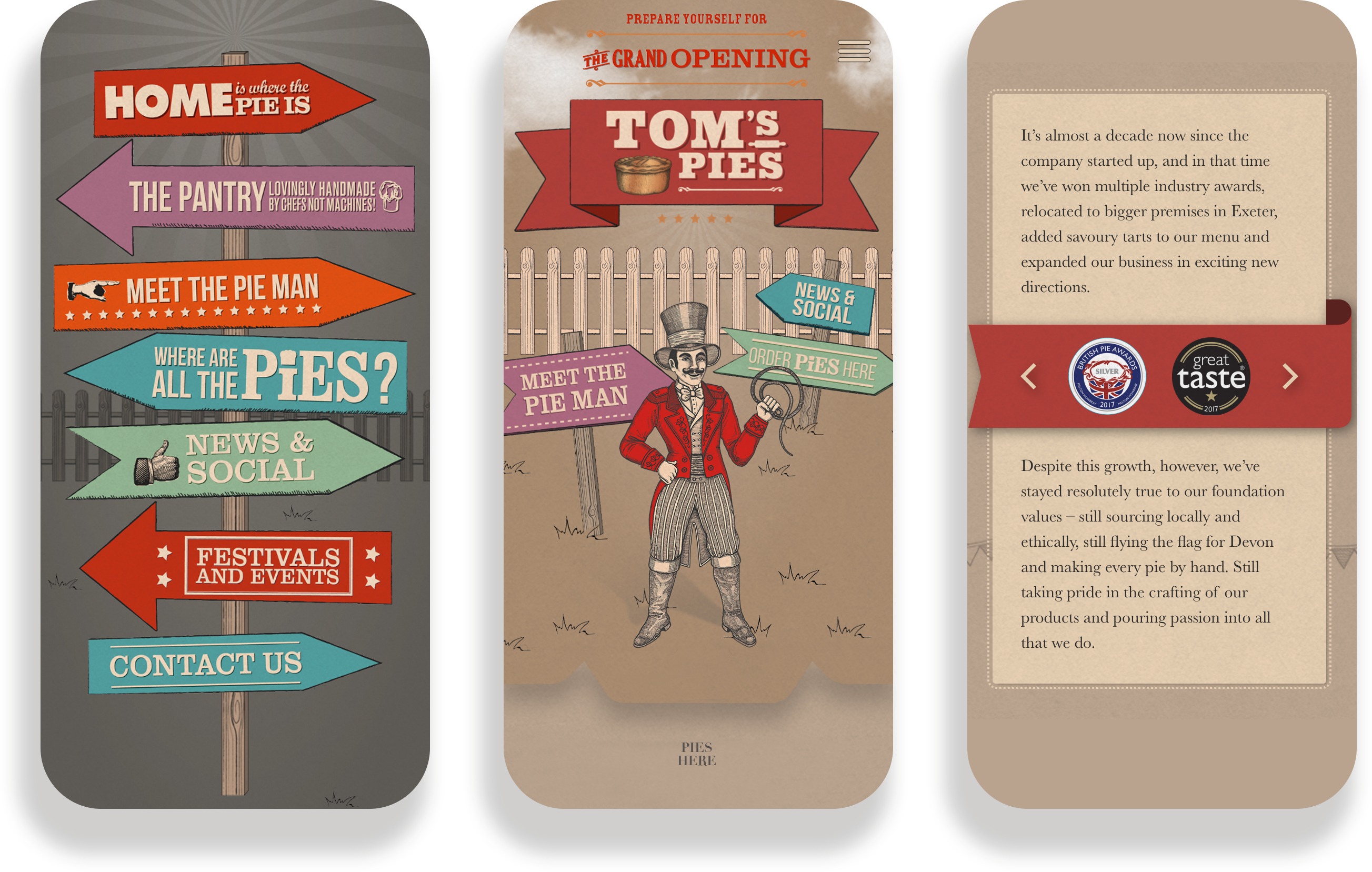 Tom's Pies Portfolio Website