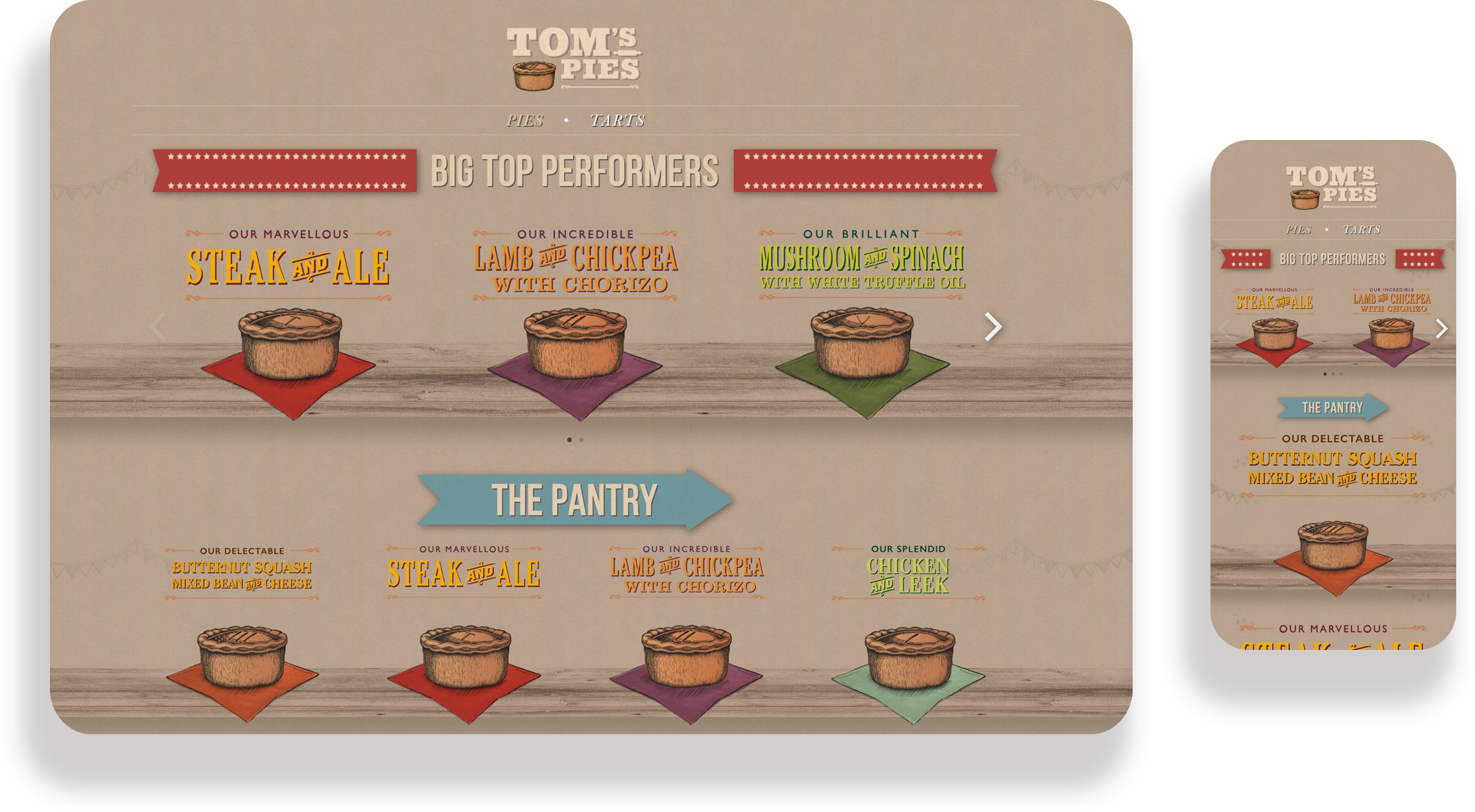 Tom's Pies Portfolio Website