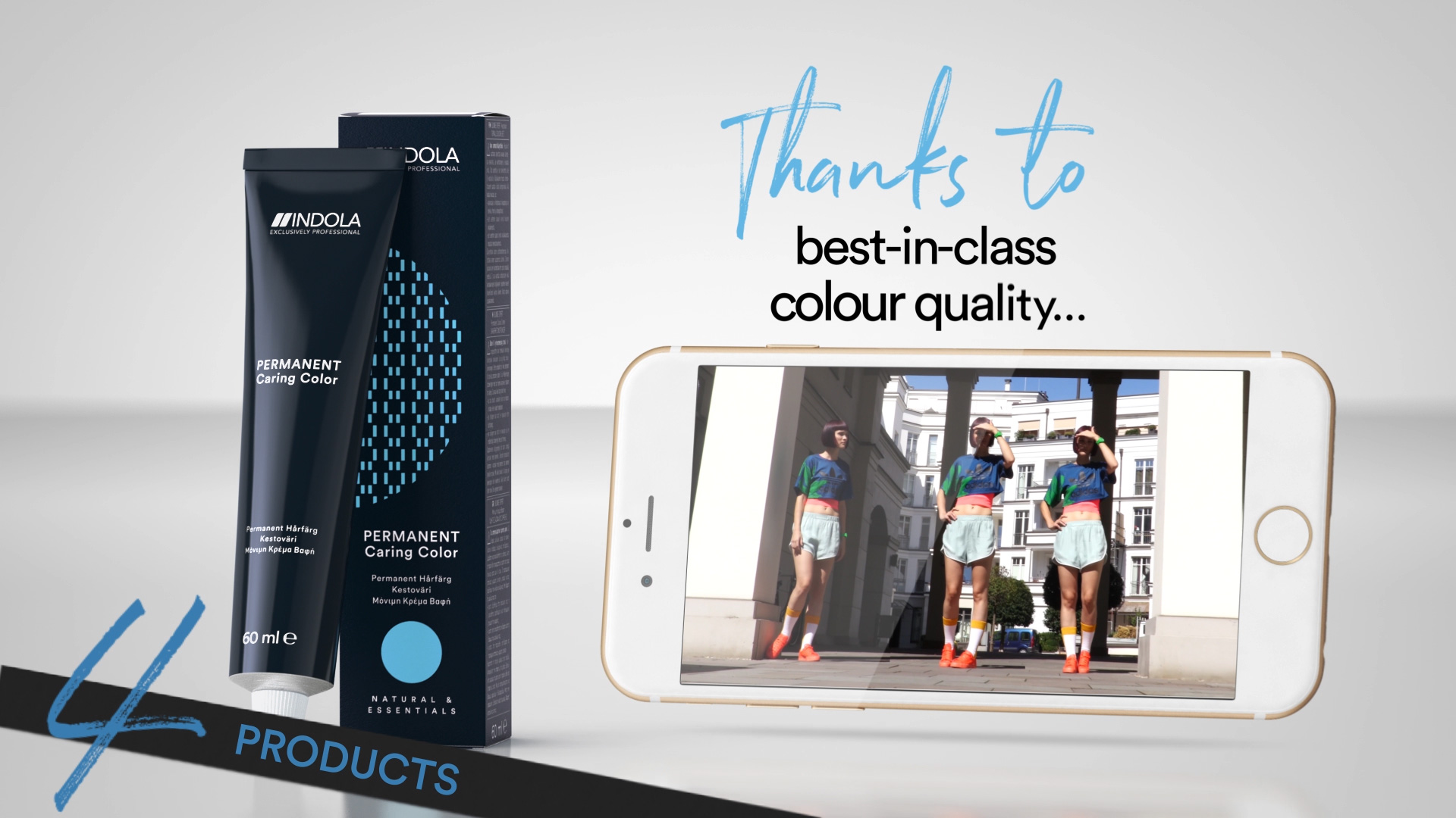 Indola Brand Film product and model graphic